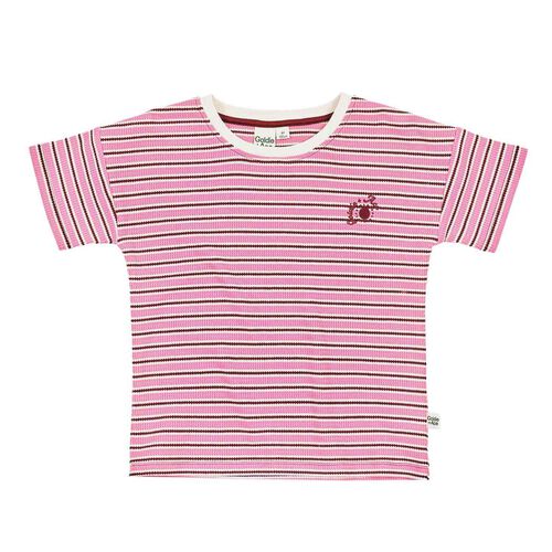Goldie + Ace Waffle Stripe T-Shirt Pink 3-5Y